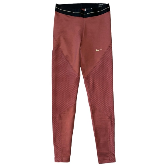 The Nike Pro Tight Fit Training Leggings in Rust S - Picture 2 of 12